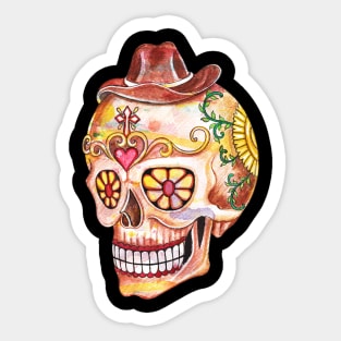 Sugar skull day of the dead hand. Sticker